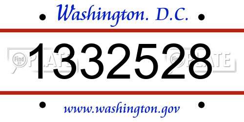 1332528 District Of Columbia License Plate