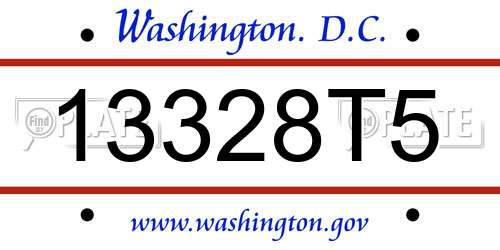 13328T5 District Of Columbia License Plate