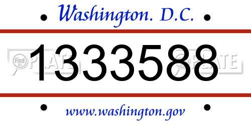 1333588 District Of Columbia License Plate