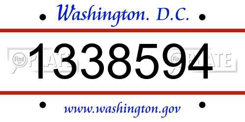 1338594 District Of Columbia License Plate