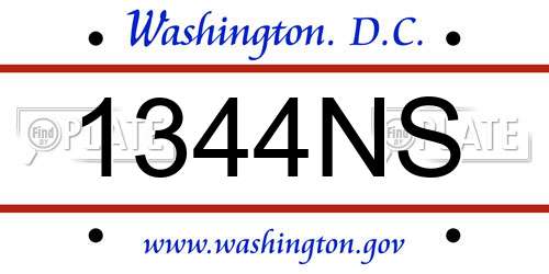 1344NS District Of Columbia License Plate