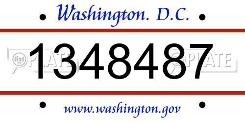 1348487 District Of Columbia License Plate