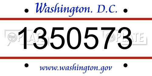 1350573 District Of Columbia License Plate