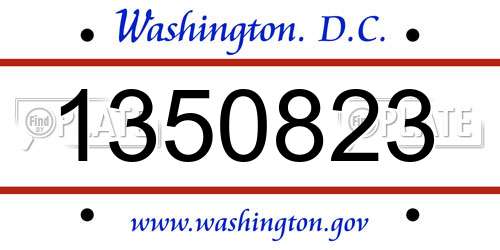 1350823 District Of Columbia License Plate