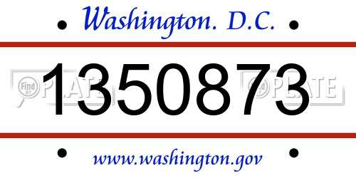1350873 District Of Columbia License Plate