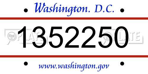 1352250 District Of Columbia License Plate