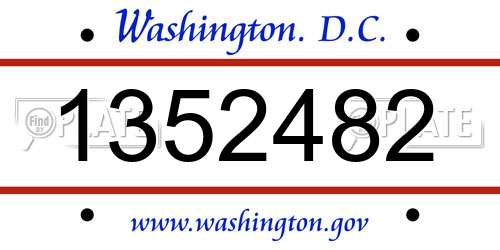1352482 District Of Columbia License Plate