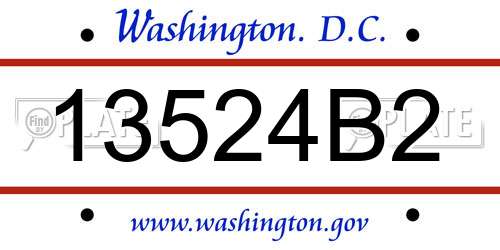13524B2 District Of Columbia License Plate