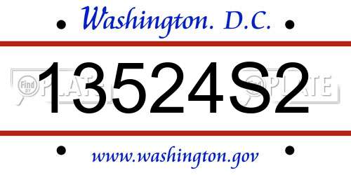 13524S2 District Of Columbia License Plate