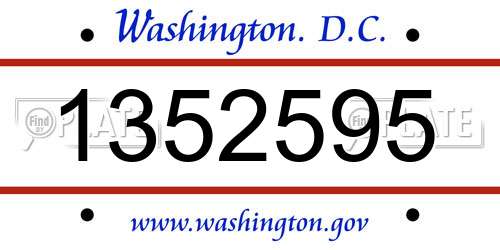 1352595 District Of Columbia License Plate