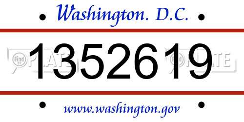 1352619 District Of Columbia License Plate