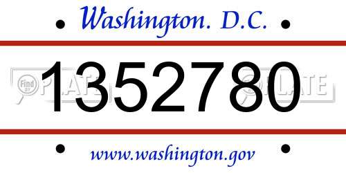 1352780 District Of Columbia License Plate