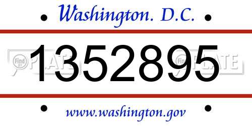 1352895 District Of Columbia License Plate