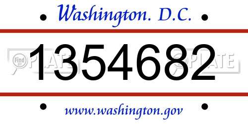 1354682 District Of Columbia License Plate