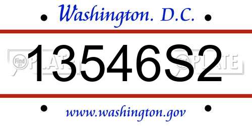 13546S2 District Of Columbia License Plate