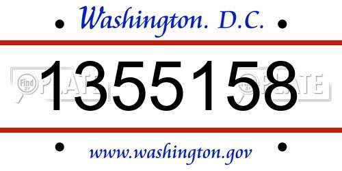 1355158 District Of Columbia License Plate
