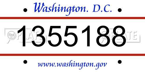 1355188 District Of Columbia License Plate