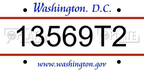 13569T2 District Of Columbia License Plate