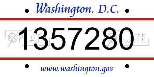 1357280 District Of Columbia License Plate
