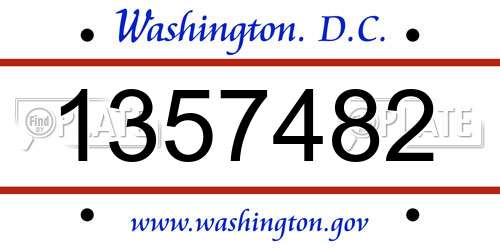 1357482 District Of Columbia License Plate