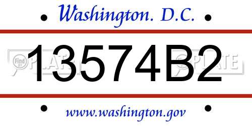 13574B2 District Of Columbia License Plate