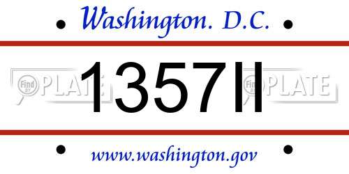 1357II District Of Columbia License Plate