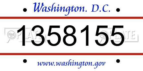 1358155 District Of Columbia License Plate