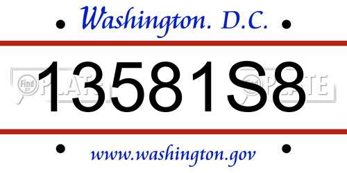 13581S8 District Of Columbia License Plate
