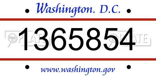 1365854 District Of Columbia License Plate