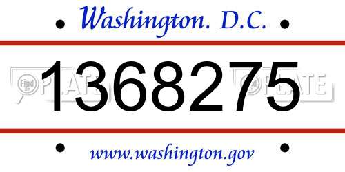 1368275 District Of Columbia License Plate