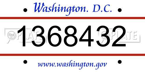 1368432 District Of Columbia License Plate