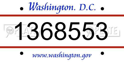 1368553 District Of Columbia License Plate