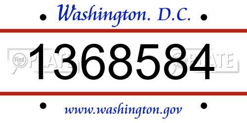 1368584 District Of Columbia License Plate
