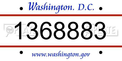 1368883 District Of Columbia License Plate