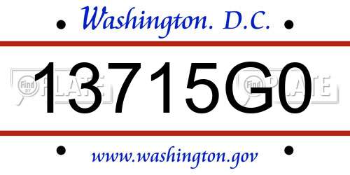 13715G0 District Of Columbia License Plate