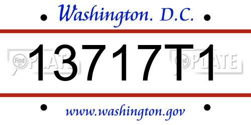 13717T1 District Of Columbia License Plate