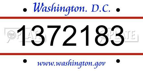 1372183 District Of Columbia License Plate