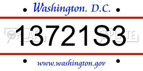 13721S3 District Of Columbia License Plate