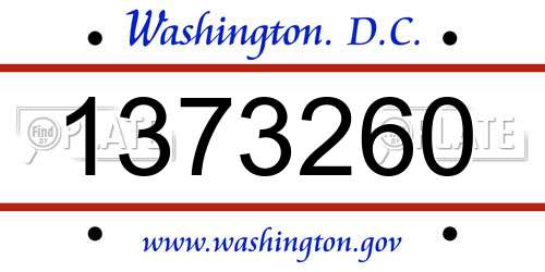 1373260 District Of Columbia License Plate