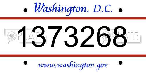 1373268 District Of Columbia License Plate