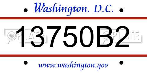 13750B2 District Of Columbia License Plate