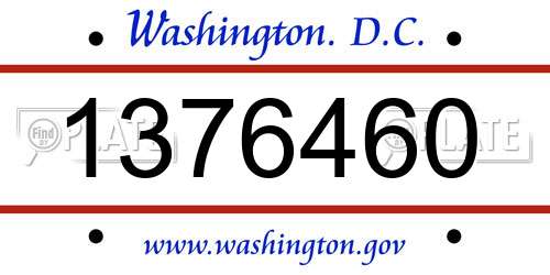 1376460 District Of Columbia License Plate