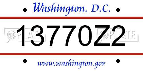 13770Z2 District Of Columbia License Plate