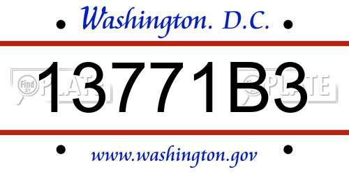 13771B3 District Of Columbia License Plate