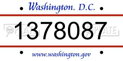 1378087 District Of Columbia License Plate