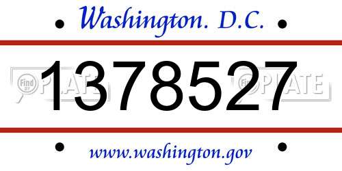 1378527 District Of Columbia License Plate