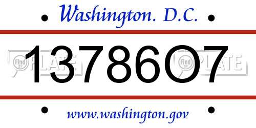13786O7 District Of Columbia License Plate