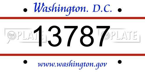 13787 District Of Columbia License Plate