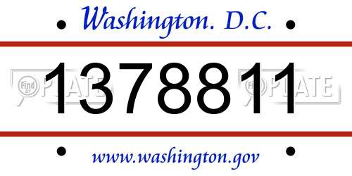 1378811 District Of Columbia License Plate