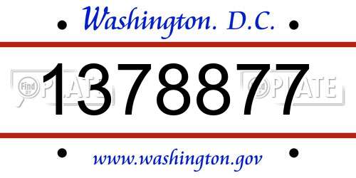 1378877 District Of Columbia License Plate